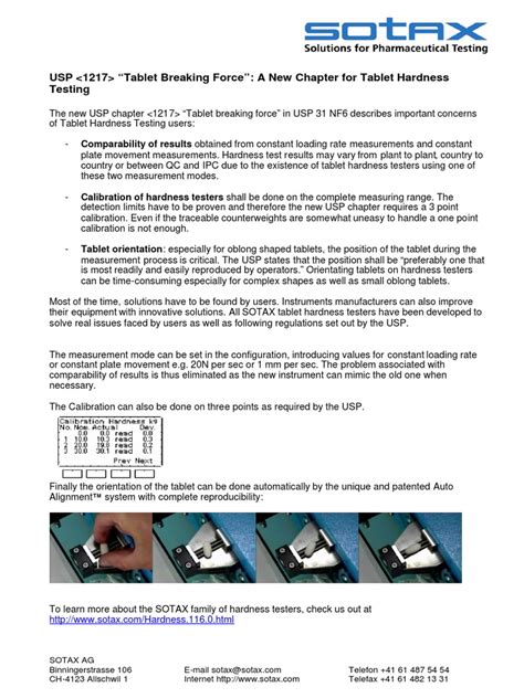 hardness test usp general chapter|Revision of USP<1217> Tablet Breaking Force .